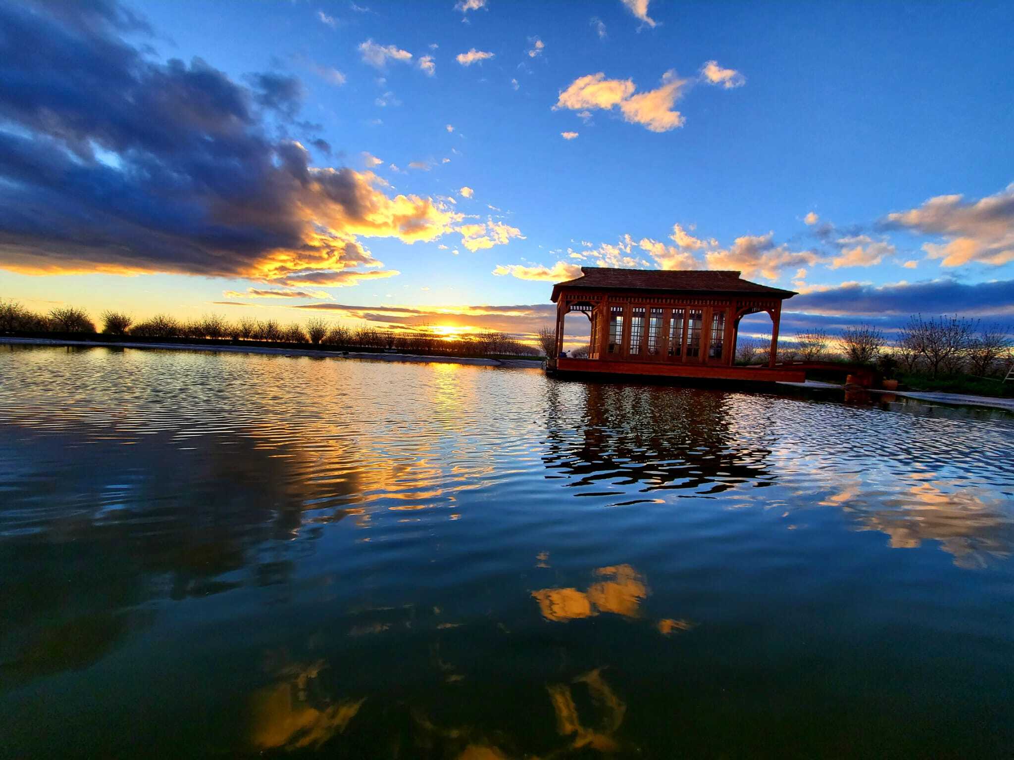 Side view of 10' x 25' Bali Tea House Gazebo located in Palo Alto, California - Summerwood Products