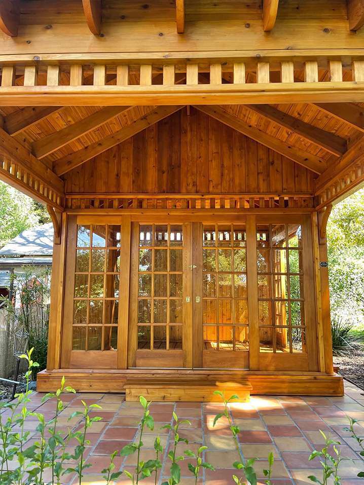 Interior of 12' x 20' Bali Tea House Studio located in Altadena California  – Summerwood Products