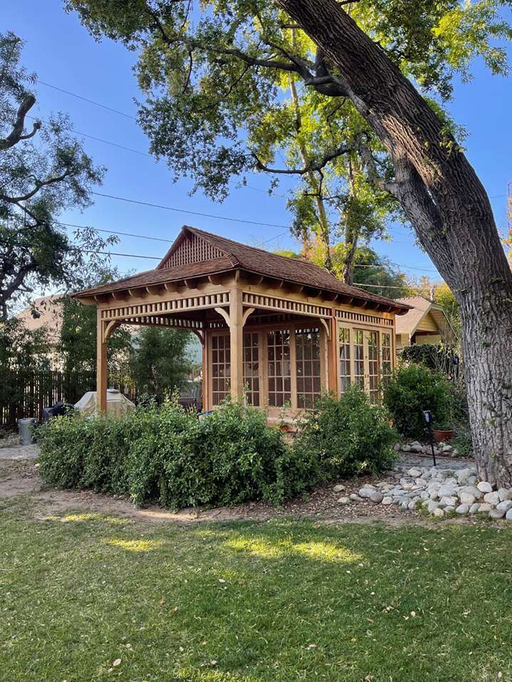 Front Right View of 12' x 20' Bali Tea House Studio located in Altadena California  – Summerwood P