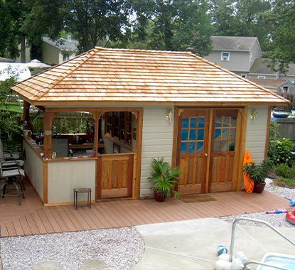 Cedar Surfside Prefab Pool Cabana Kit - Summerwood Products