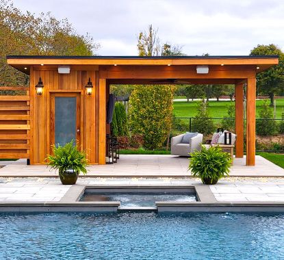Cedar Sanara Modern Pool Cabana Kit Summerwood Products
