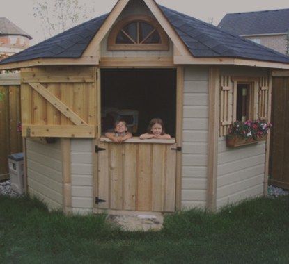 Backyard Cedar Prefab Petite Pentagon Playhouse Kit - Summerwood Products