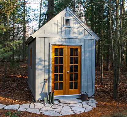 Telluride Storage Garden Shed Kit with western red cedar siding - Summerwood Products
