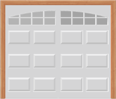 Steel Insulated Garage Door with Arched Stockton Window (8’ x 7’)