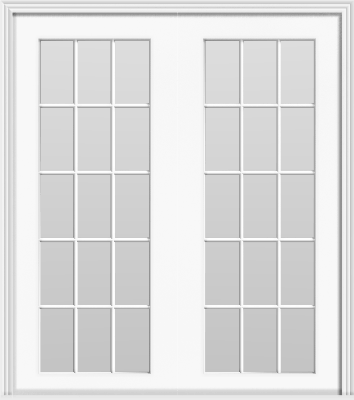 Metal French 30-Lite  Double Doors ( Frosted) (Polytex Coating, 68"W)