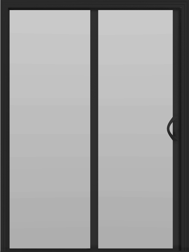 2 Panel - 5' Sliding Patio Doors 80" - (Black outside/white inside)