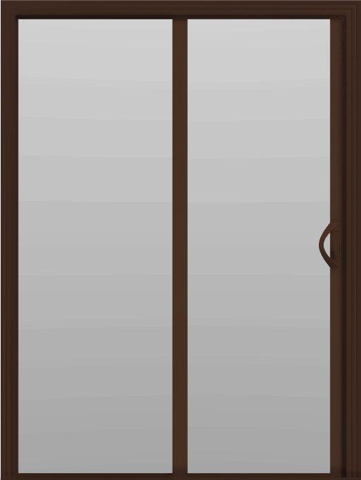 2 Panel - 5' Sliding Patio Doors 80" - (Brown outside/white inside)