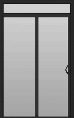 2 Panel - 5' Sliding Patio Doors 80" + 12" Transom - (Black outside/white inside)