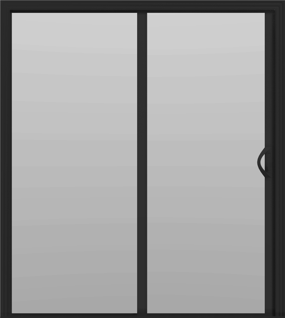 2 Panel - 6' Sliding Patio Doors 80" - (Black outside/white inside)
