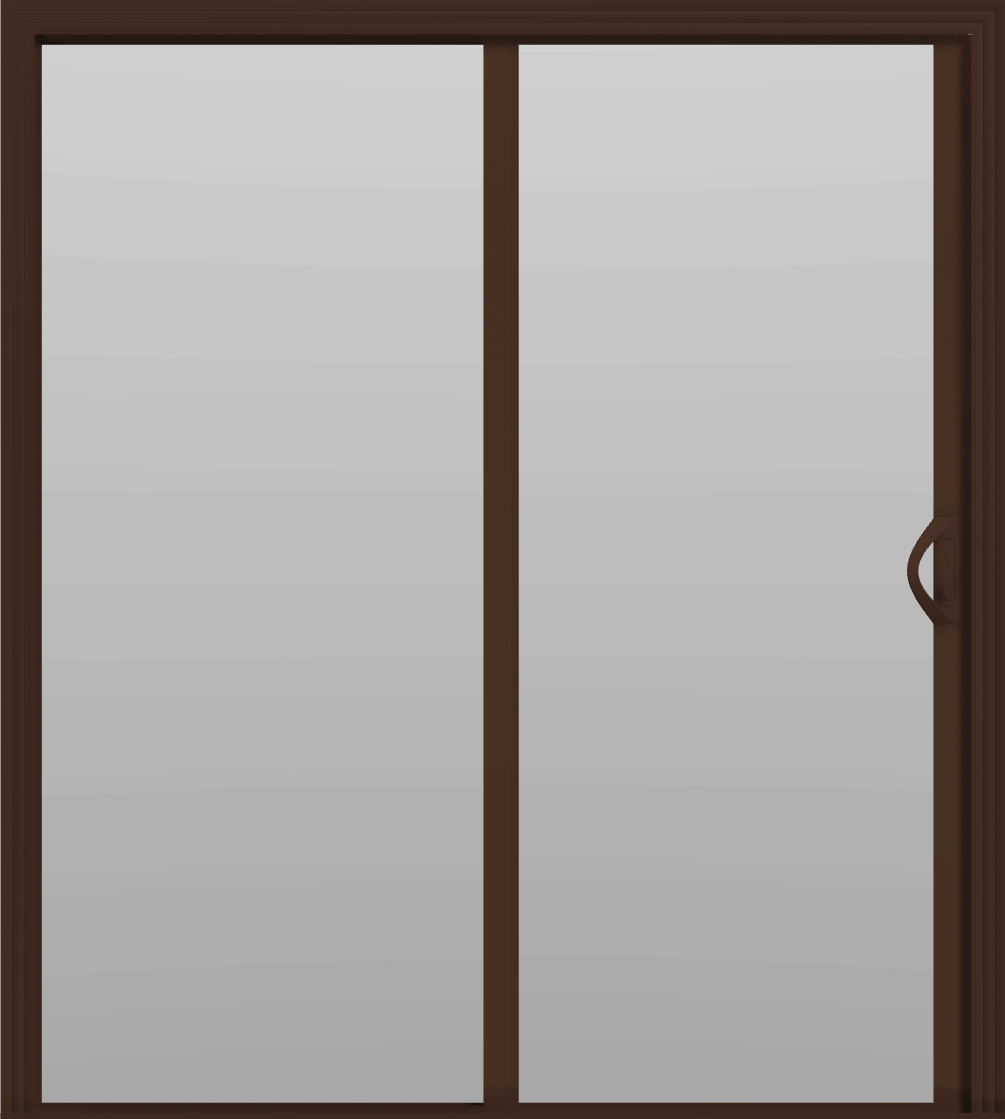 2 Panel - 6' Sliding Patio Doors 80" - (Brown outside/white inside)