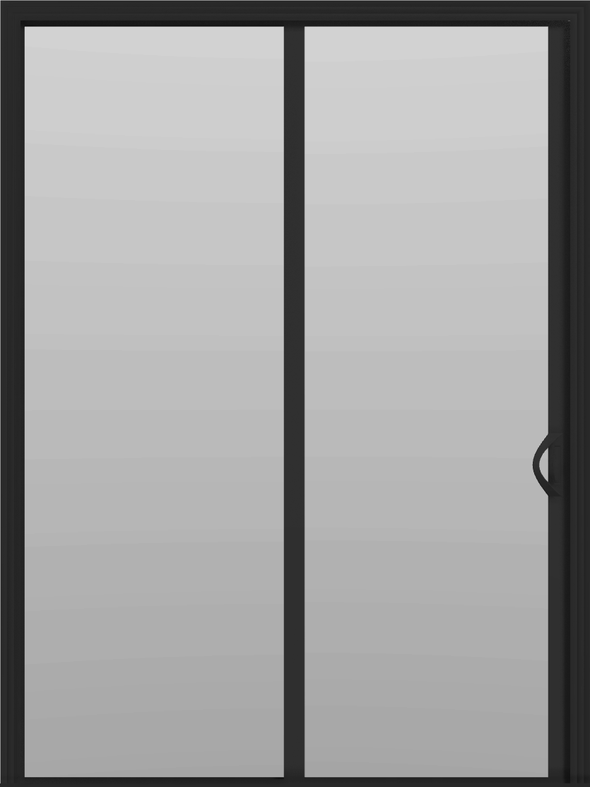 2 Panel - 6' Sliding Patio Doors 96" - (Black outside/white inside)