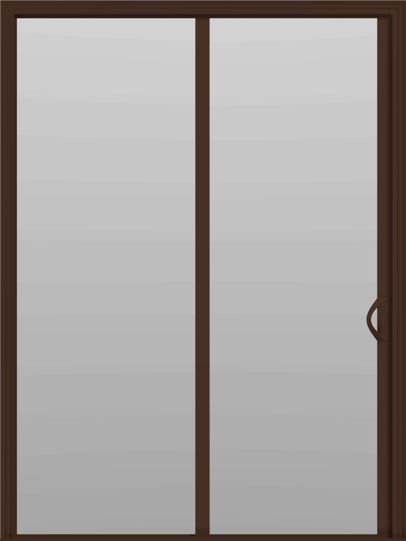 2 Panel - 6' Sliding Patio Doors 96" - (Brown outside/white inside)