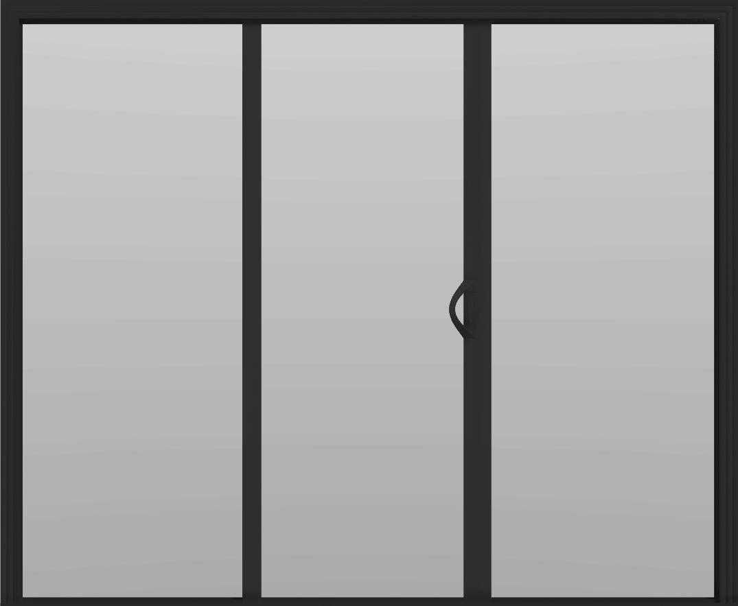 3 Panel - 7.5' Sliding Patio Doors 80" - (Black outside/white inside)