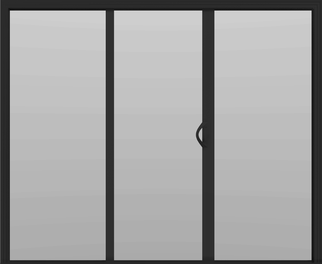 3 Panel - 7.5' Sliding Patio Doors 80" - (Black outside/white inside)