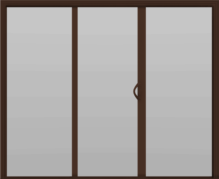 3 Panel - 7.5' Sliding Patio Doors 80" - (Brown outside/white inside)