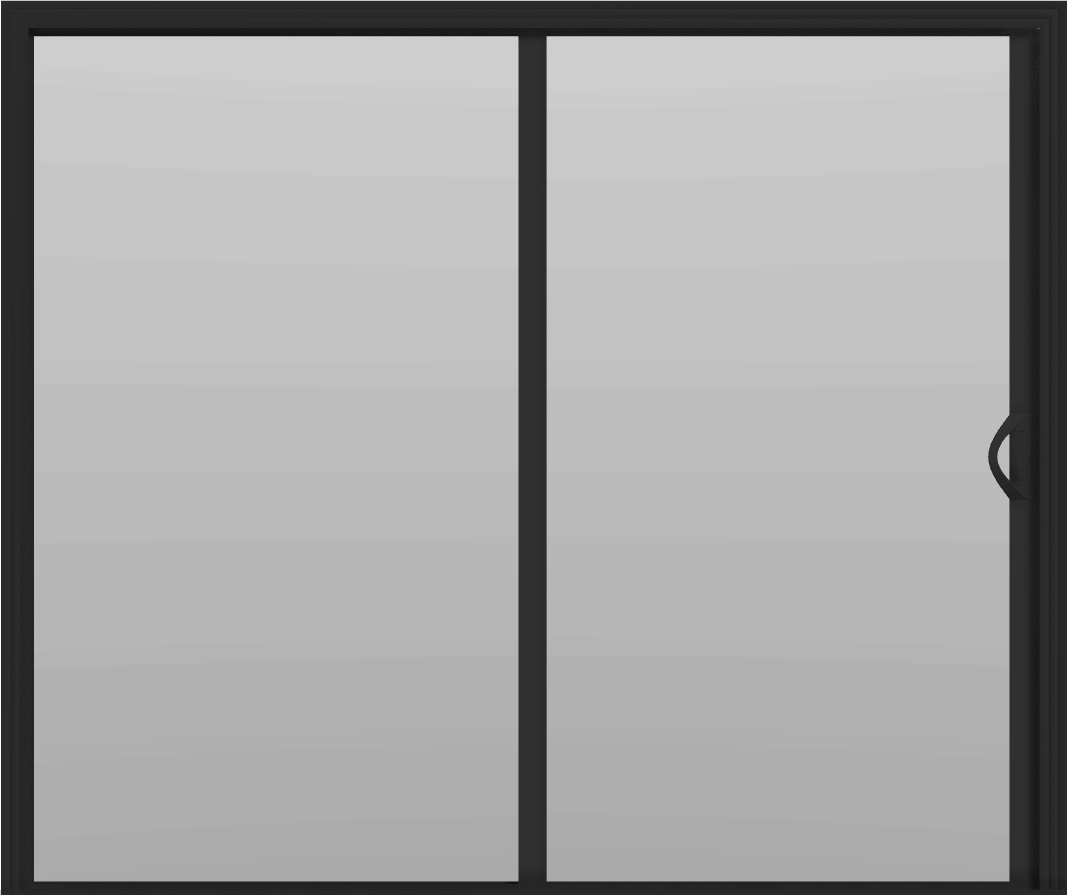2 Panel - 8' Sliding Patio Doors 80" - (Black outside/white inside)