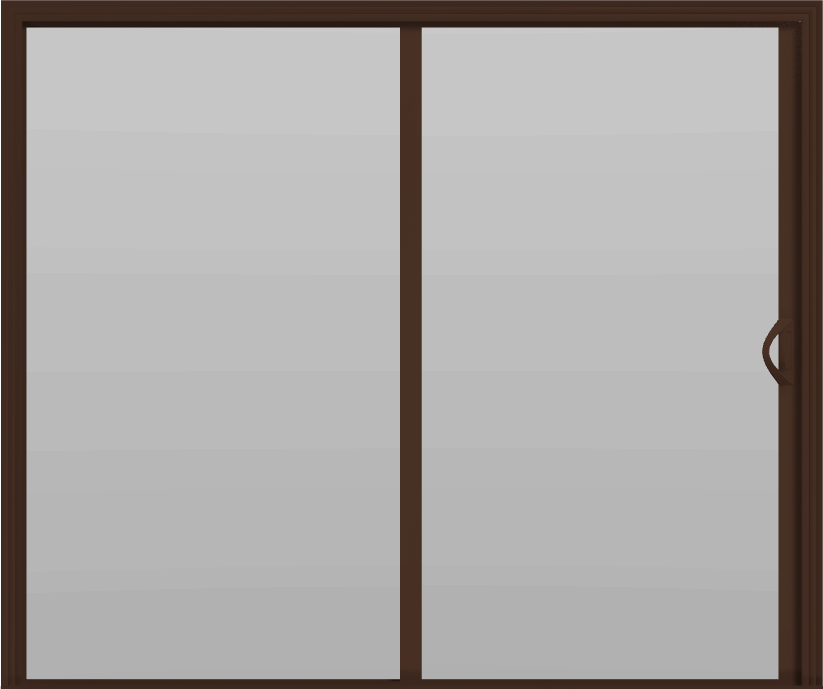 2 Panel - 8' Sliding Patio Doors 80" - (Brown outside/white inside)