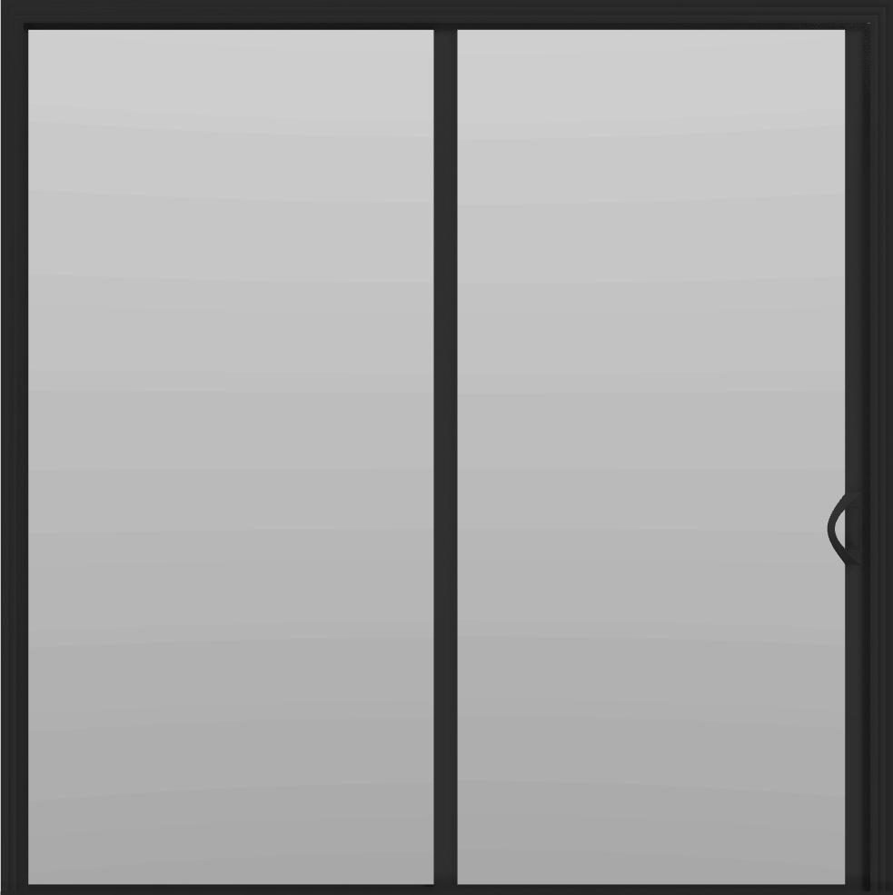 2 Panel - 8' Sliding Patio Doors 96" - (Black outside/white inside)