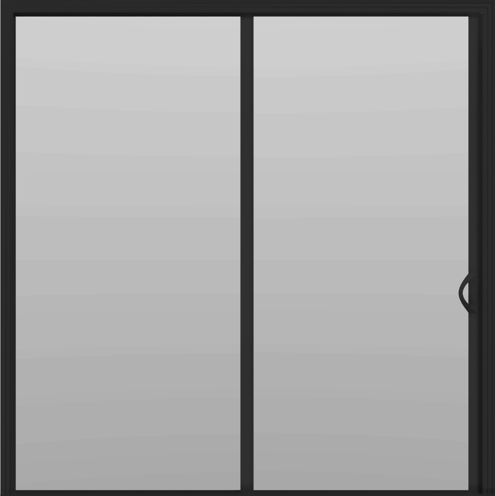 2 Panel - 8' Sliding Patio Doors 96" - (Black outside/white inside)