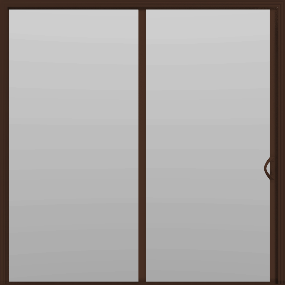 2 Panel - 8' Sliding Patio Doors 96" - (Brown outside/white inside)