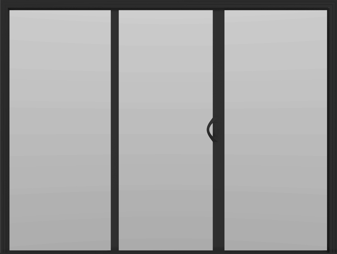 3 Panel - 9' Sliding Patio Doors 80" - (Black outside/white inside)