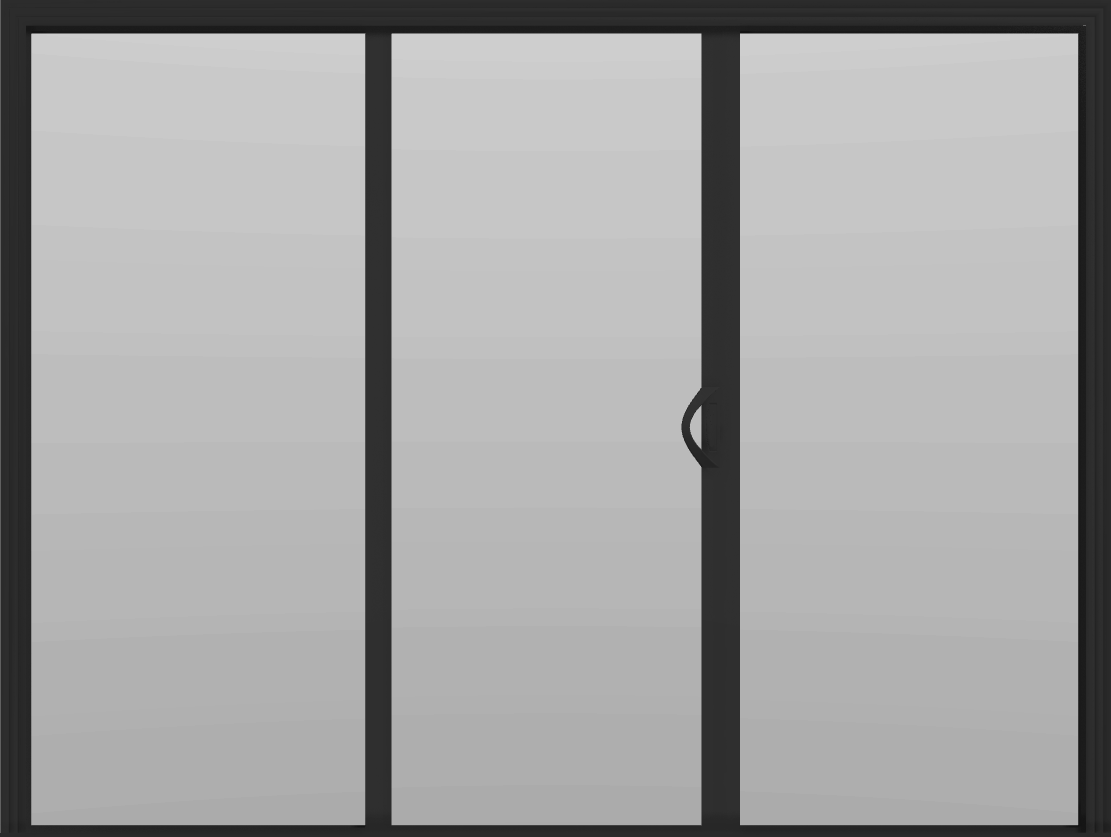 3 Panel - 9' Sliding Patio Doors 80" - (Black outside/white inside)
