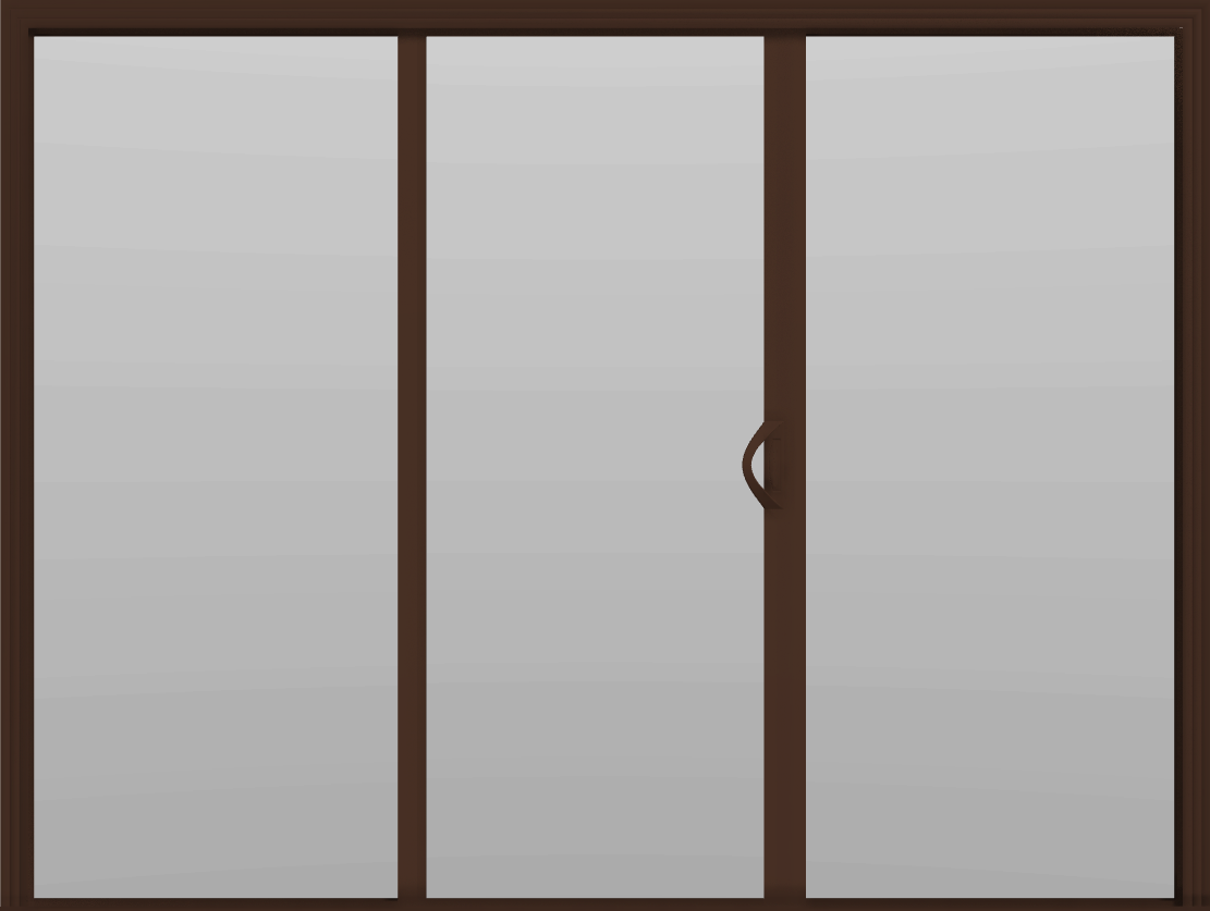 3 Panel - 9' Sliding Patio Doors 80" - (Brown outside/white inside)
