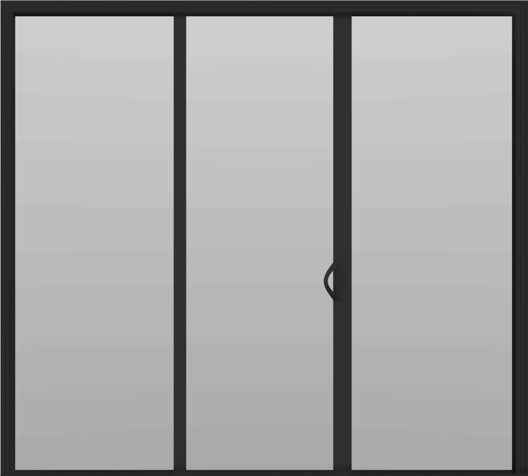 3 Panel - 9' Sliding Patio Doors 96" - (Black outside/white inside)