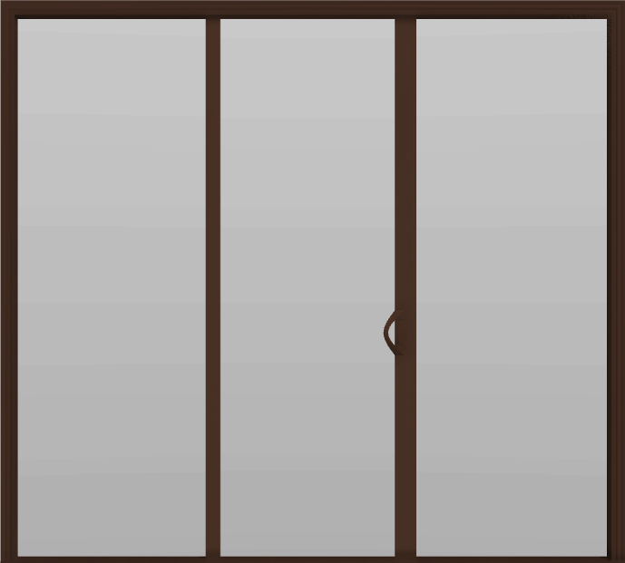  3 Panel - 9' Sliding Patio Doors 96" - (Brown outside/white inside)
