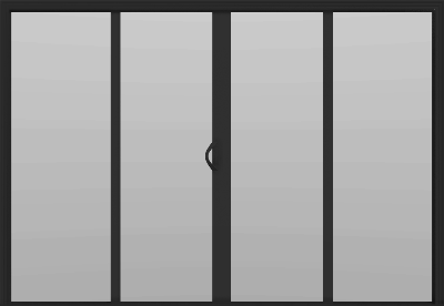 4 Panel - 9.5' Sliding Patio Doors 80" - (Black outside/white inside)