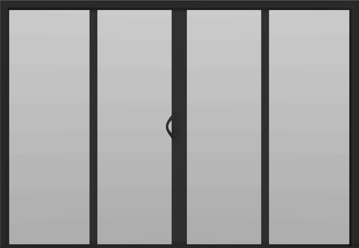 4 Panel - 9.5' Sliding Patio Doors 80" - (Black outside/white inside)