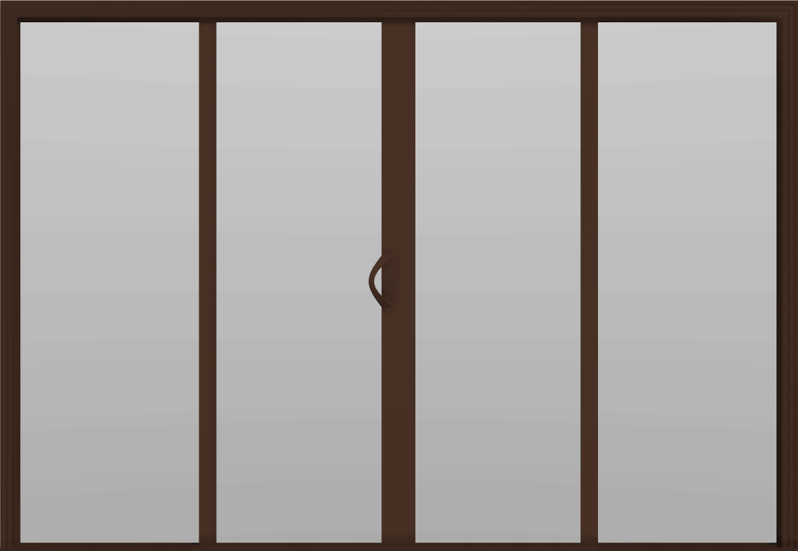 4 Panel - 9.5' Sliding Patio Doors 80" - (Brown outside/white inside)