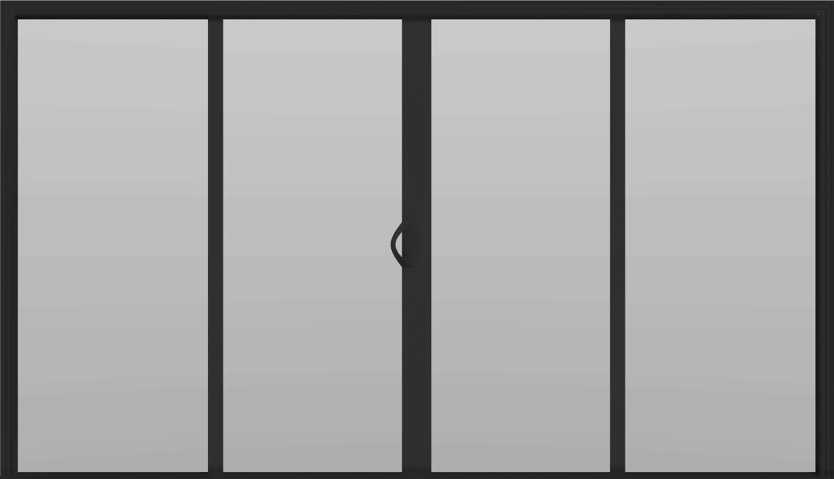 4 Panel - 11.5' Sliding Patio Doors 80" - (Black outside/white inside)