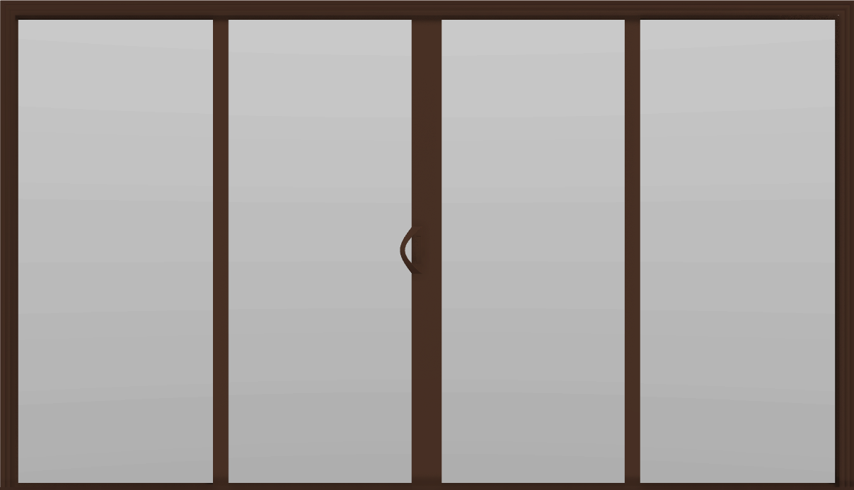 4 Panel - 11.5' Sliding Patio Doors 80" - (Brown outside/white inside)