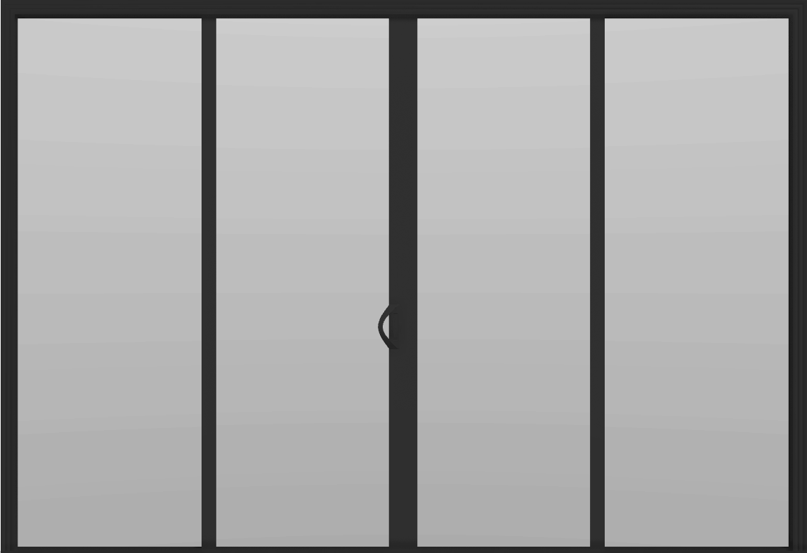 4 Panel - 11.5' Sliding Patio Doors 96" - (Black outside/white inside)