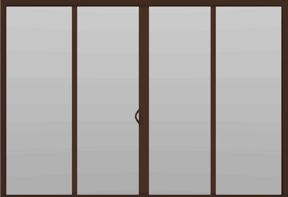 4 Panel - 11.5' Sliding Patio Doors 96" - (Brown outside/white inside)
