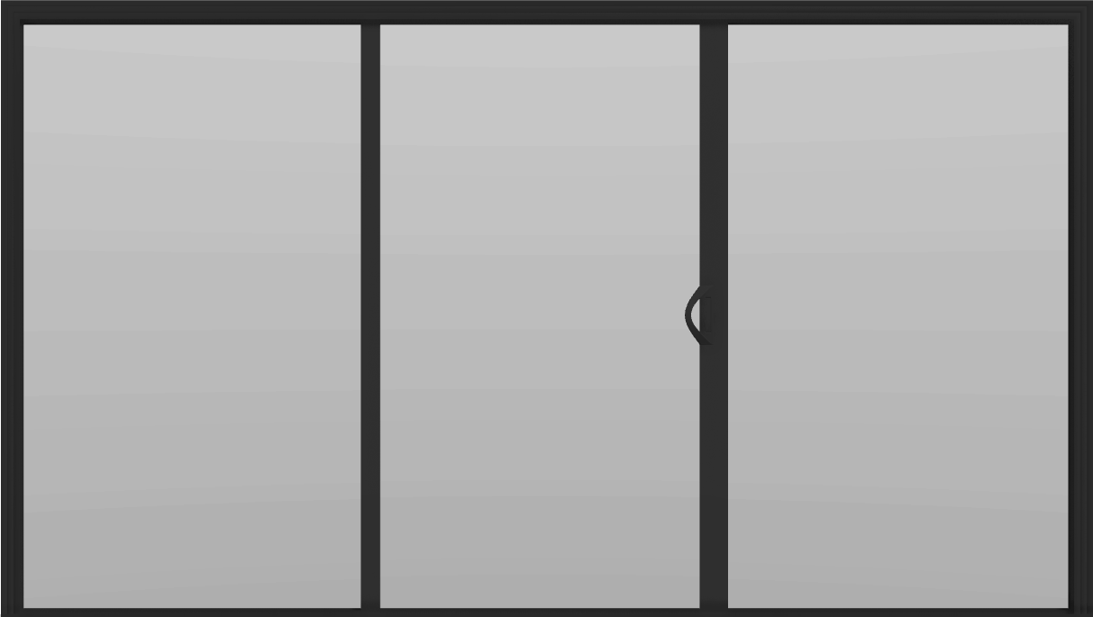 3 Panel - 12' Sliding Patio Doors 80" - (Black outside/white inside)