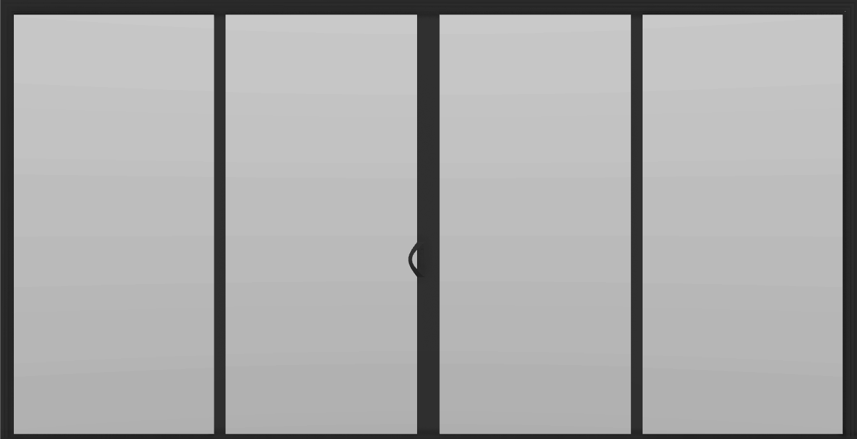 4 Panel - 16' Sliding Patio Doors 96" - (Black outside/white inside)