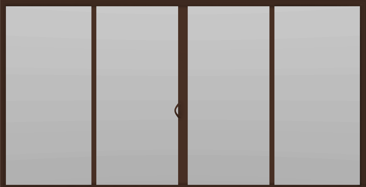 4 Panel - 16' Sliding Patio Doors 96" - (Brown outside/white inside)