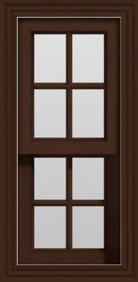 Single Hung Window - (Brown outside/white inside)