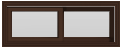 Large Horizontal Sliding Window - (Brown outside/white inside)