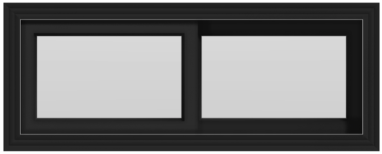 Large Horizontal Sliding Window - (Black outside/white inside)