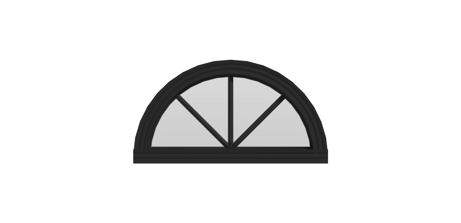 Arch B Window (fixed) - (Black outside/white inside)