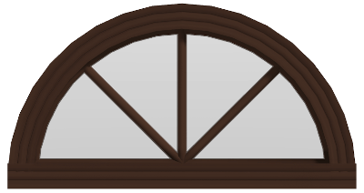 Arch B Window (fixed) - (Brown outside/white inside)