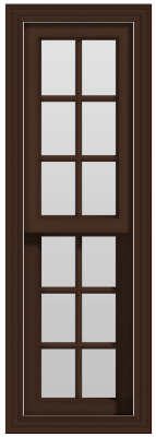 Single Hung Sidelite Window - (Brown outside/white inside)