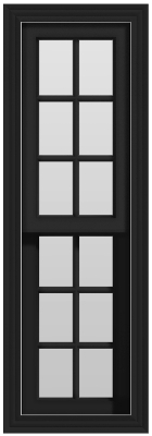Single Hung Sidelite Window - (Black outside/white inside)