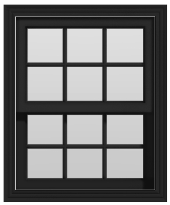 Large Single Hung Window - (Black outside/white inside)