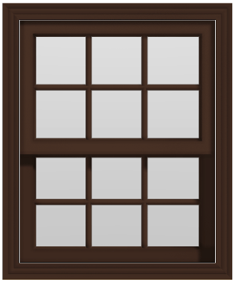 Large Single Hung Window - (Brown outside/white inside)