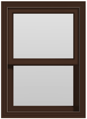 Large Single Hung Window (No Divided Lites) (Brown)