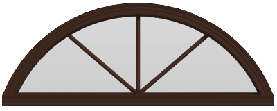Arch / Ellipse  Window (fixed) - (Brown outside/white inside)